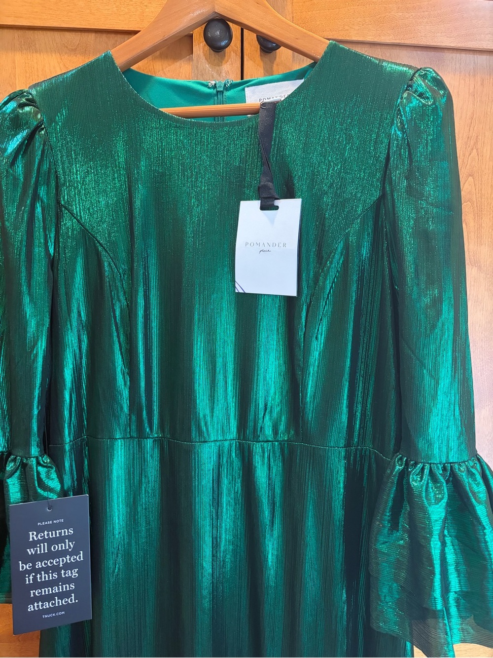 Pomander Place Tuckernut Emerald Green Midi Dress XL Brand New - Picture 6 of 12